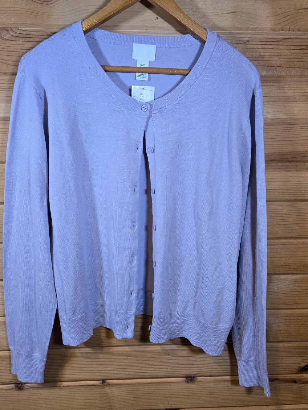 NWT H&M Cardigan Sweater Women's XXL 2XL Lilac Purple Button Front Office Career